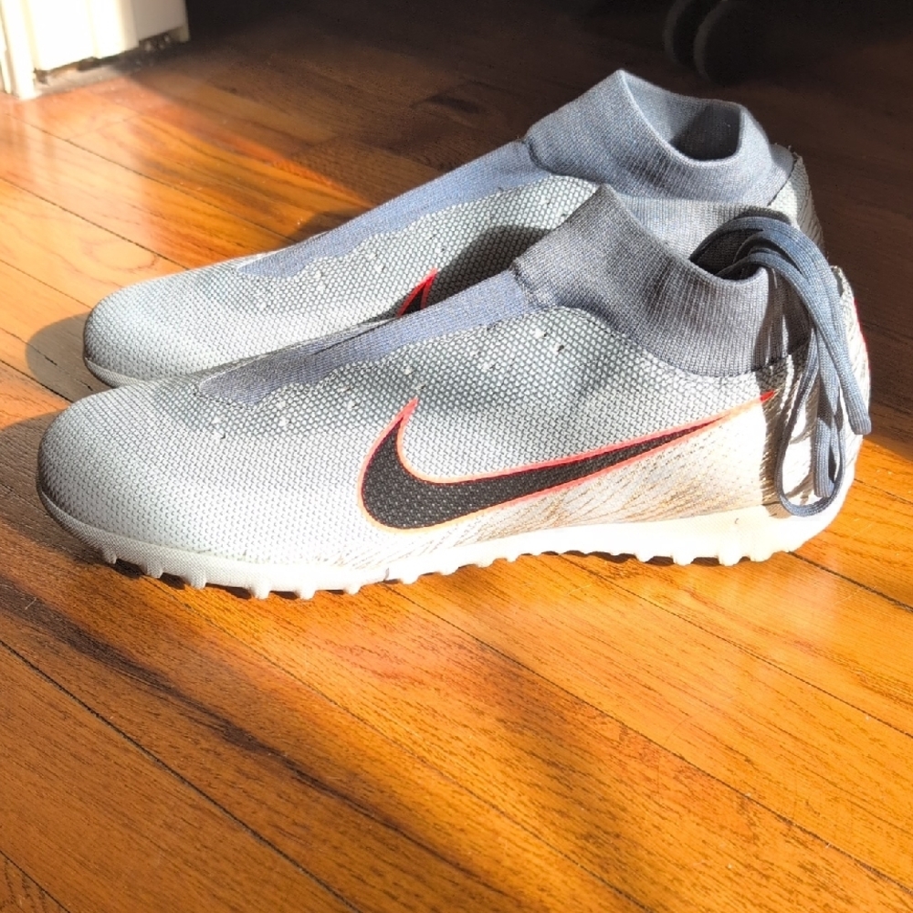 Nike Gray and Orange Mercurial Soccer shoes